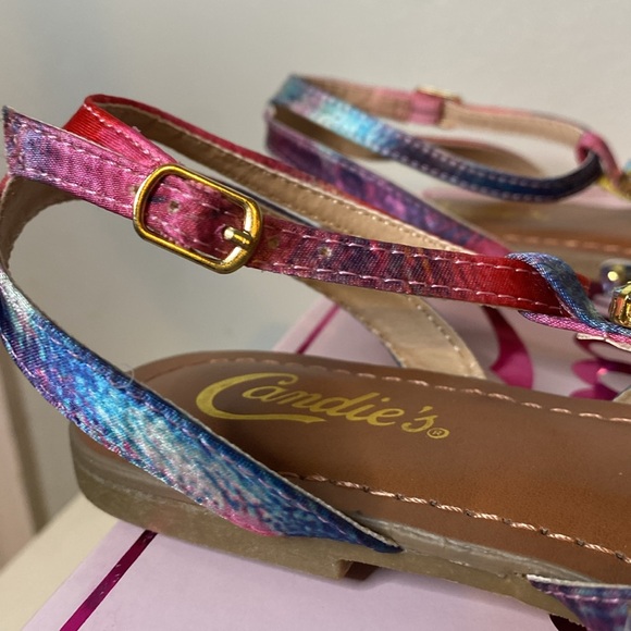 Candies Camilos Multi-Colored Rhinestone Gladiator Strappy Sandal-Women’s Size 6 - Picture 10 of 14